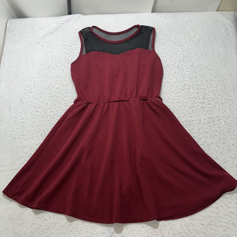 Rue21 Women's Junior's XL Sleeveless Fit And Flare Maroon Mini Dress Sweetheart